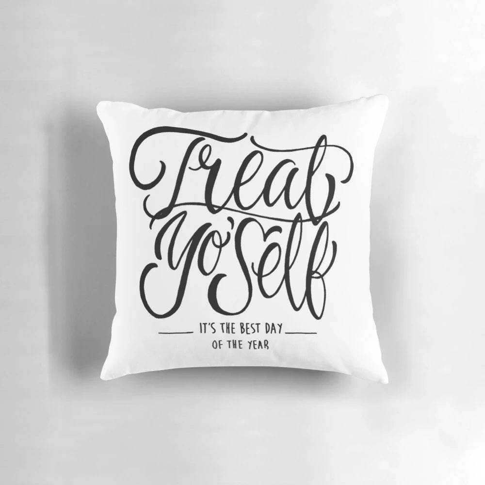 Treat Yo Self Decorative Pillow featuring Parks and Recreation characters