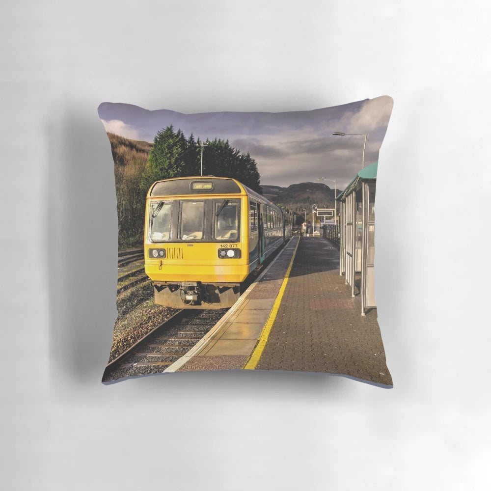 Treherbert Station Class 142 Train Pillow