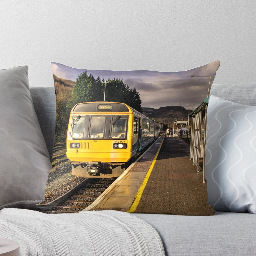 Treherbert Station Class 142 Train Pillow