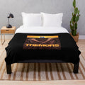 Tremors inspired plush blanket featuring minimalist movie poster design