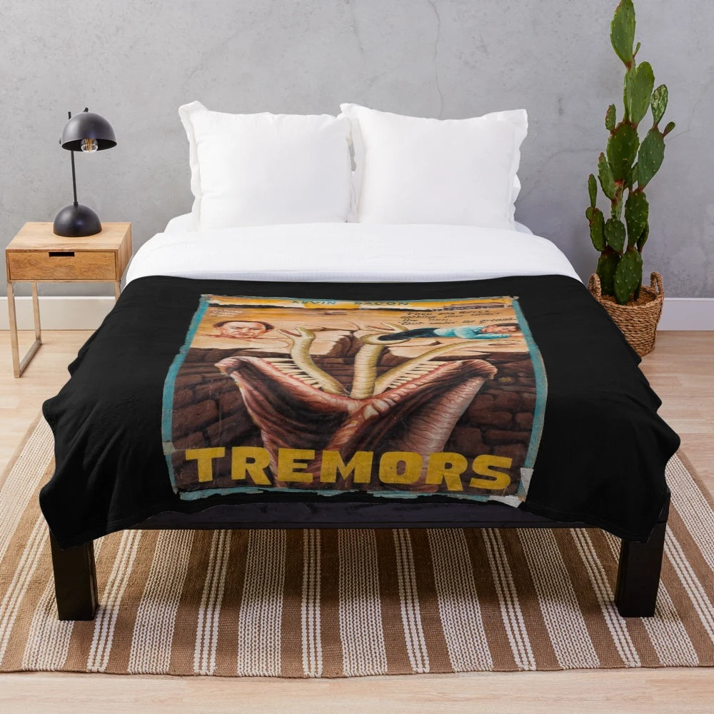 Tremors movie inspired plush blanket with graboid design