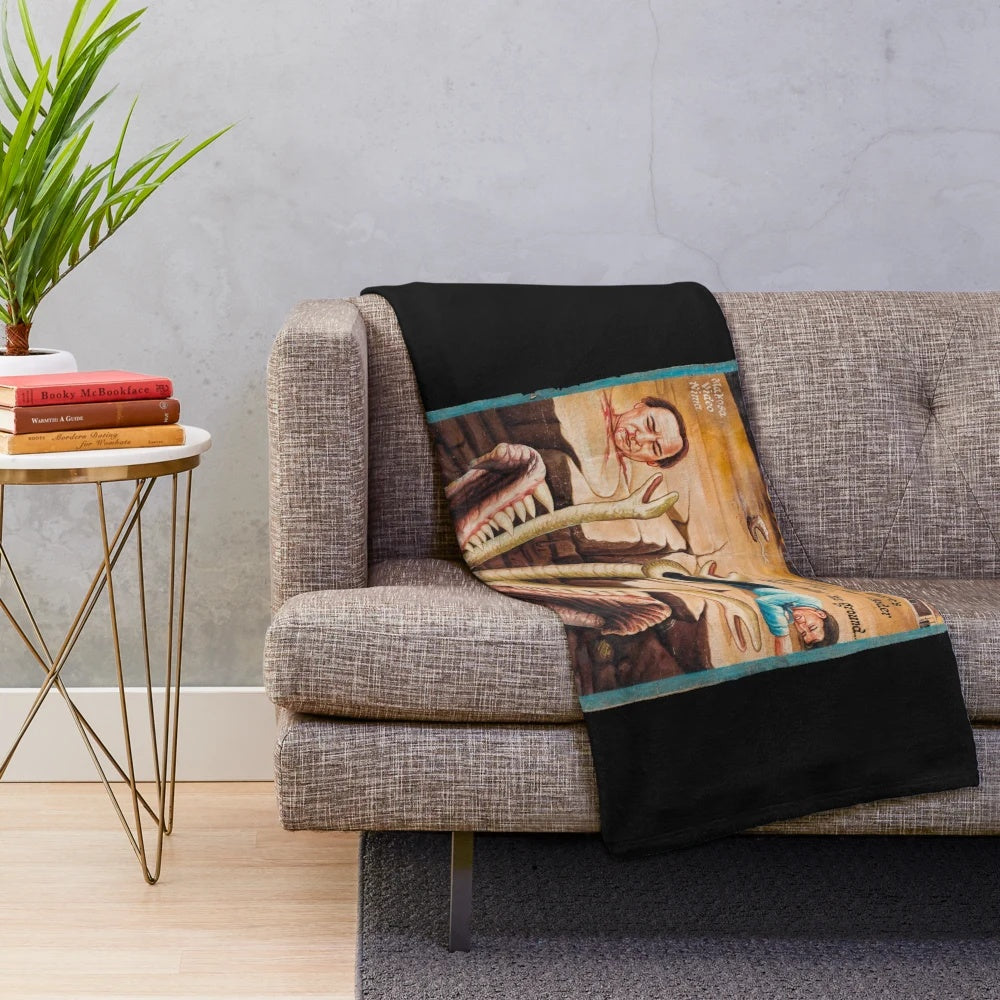 Tremors movie inspired plush blanket with graboid design
