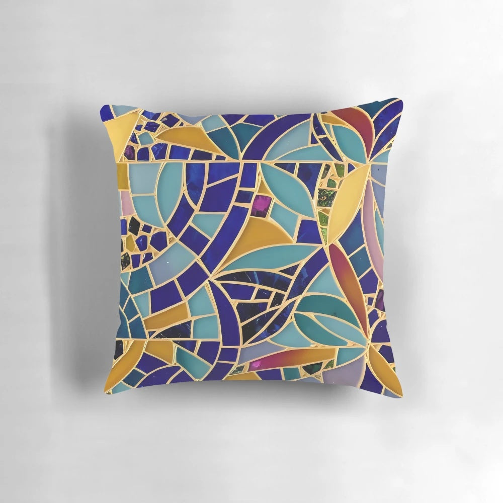 Mosaic Pillow with Trencadis Design in Gaudi Style from Spain