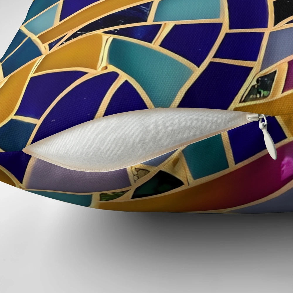 Mosaic Pillow with Trencadis Design in Gaudi Style from Spain