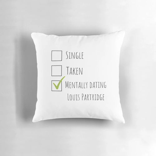 "Cozy Louis Partridge inspired throw pillow with motivational quote"