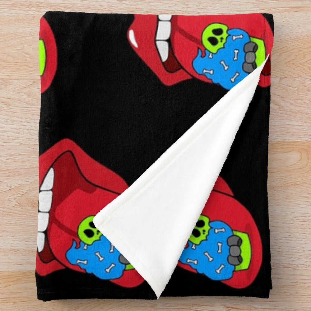 Trendy and cute sugar skull candy plush blanket
