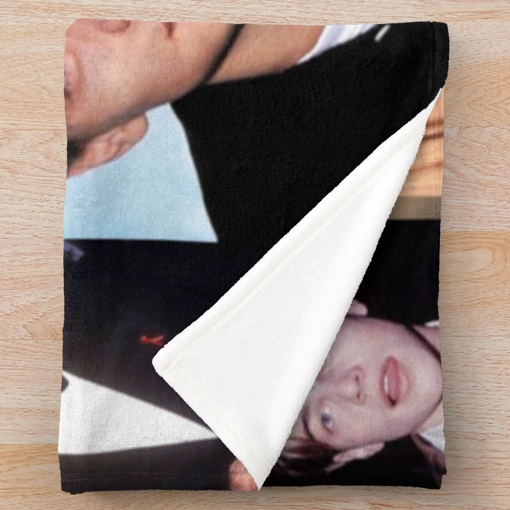Collage plush blanket featuring Leonardo DiCaprio