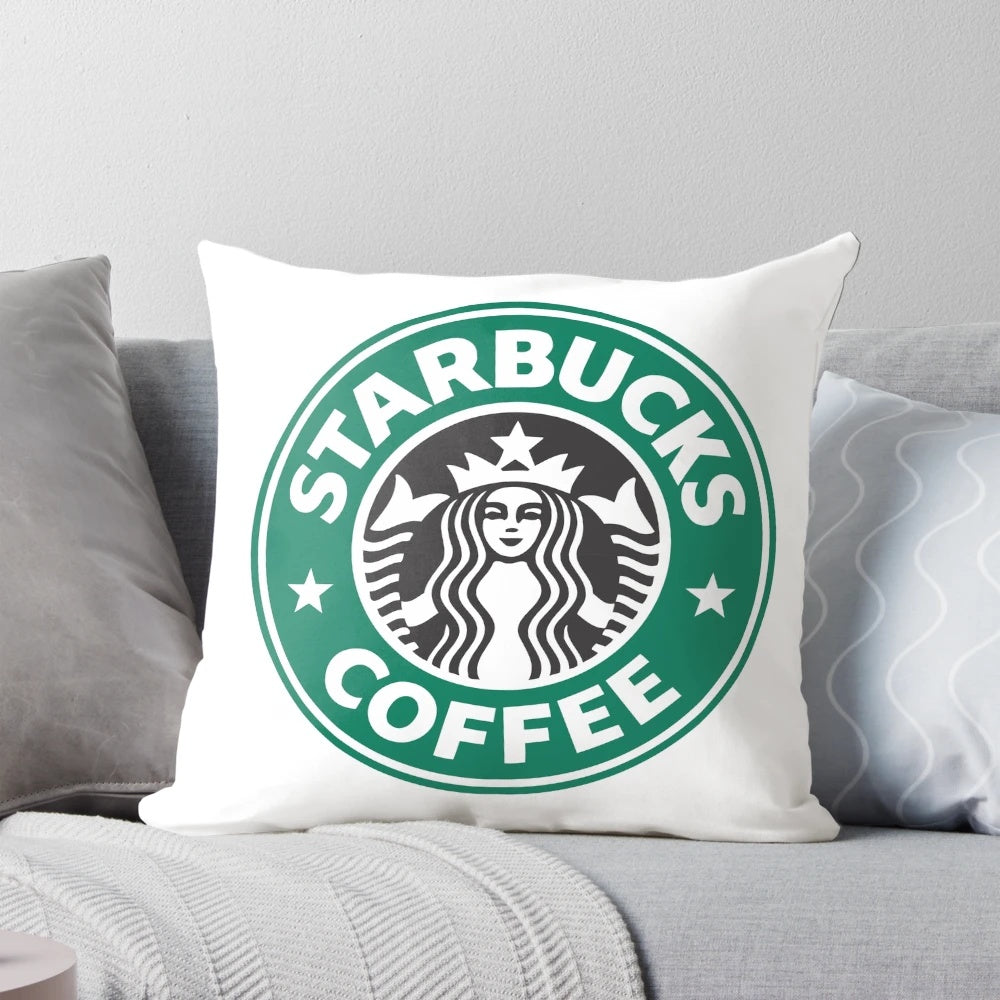Cozy decorative pillow featuring a coffee roasters and coffeehouse design for coffee lovers and home decor