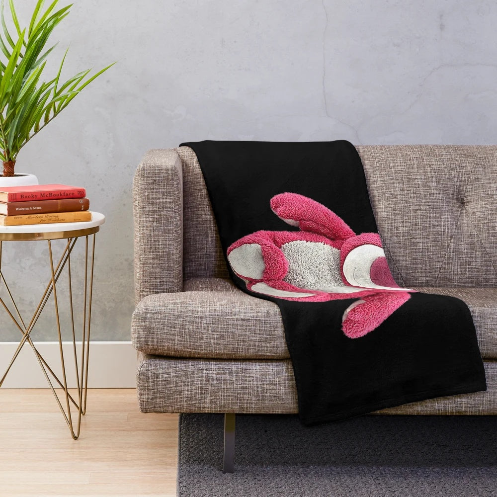 Lotso Huggin Bear plush blanket with trendy graphic design