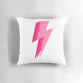 Decorative pink lightning bolt pillow for home and bedroom decor