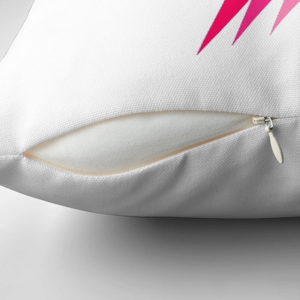 Decorative pink lightning bolt pillow for home and bedroom decor