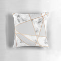 Rose gold marble and copper geometric accent pillow