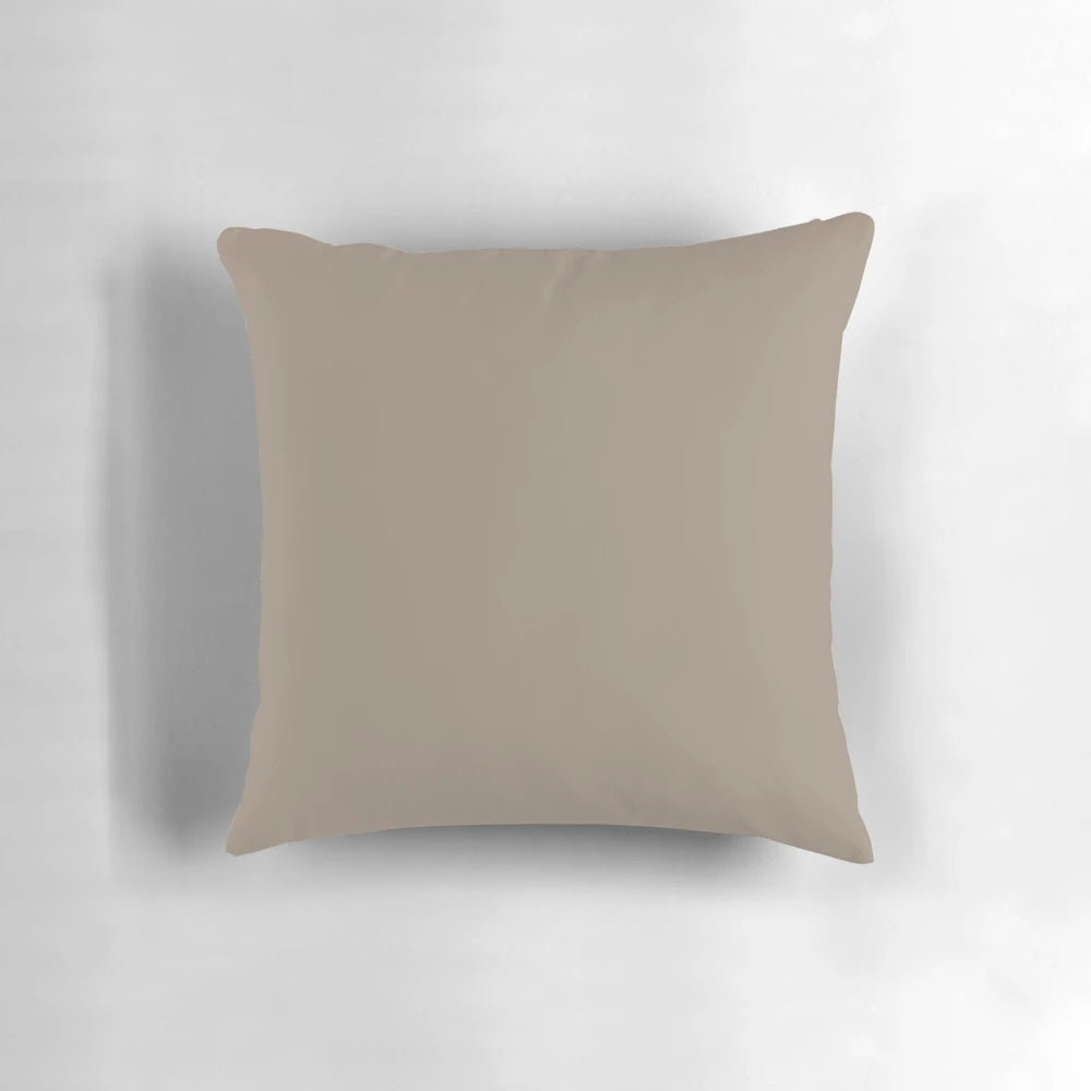 Taupe neutral solid color pillow for grey couch