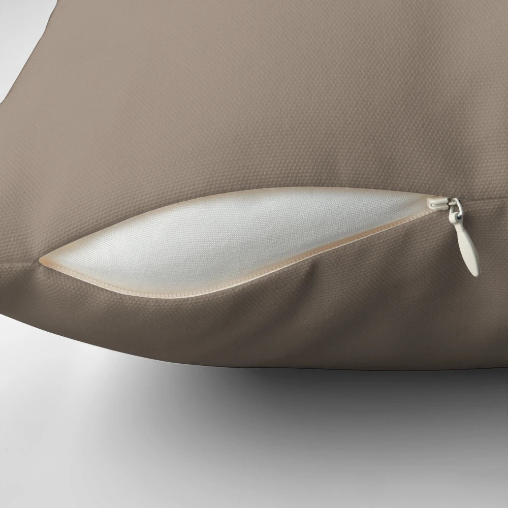 Taupe neutral solid color pillow for grey couch