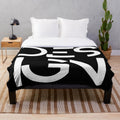 Cozy and soft plush blanket with trendy typography design