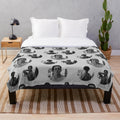 Vinnie Hacker-inspired plush blanket in blue, navy, and light blue colors
