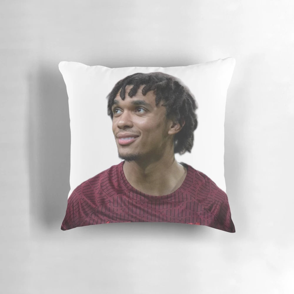 Soft, plush pillow featuring Trent Alexander-Arnold, the Liverpool FC footballer
