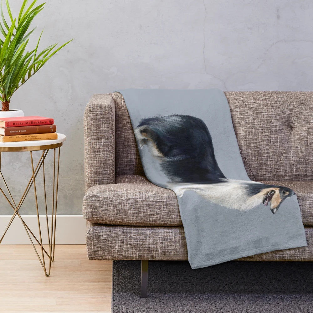Tri Colored Rough Collie Plush Blanket