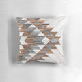 Handcrafted tribal-inspired abstract pattern wooden throw pillow for modern boho home decor