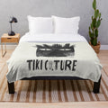 Tiki mask tribal art monochrome plush blanket