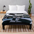 Plush black blanket featuring tribute design to NASCAR driver Dale Earnhardt