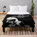 Plush blanket with "Medication Time" design, inspired by the classic film One Flew Over the Cuckoo's Nest