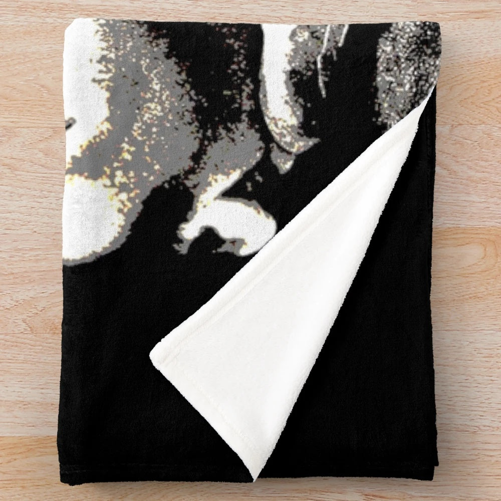 Plush blanket with "Medication Time" design, inspired by the classic film One Flew Over the Cuckoo's Nest