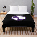 Purple round plush blanket featuring iconic Kiss band artwork and logo