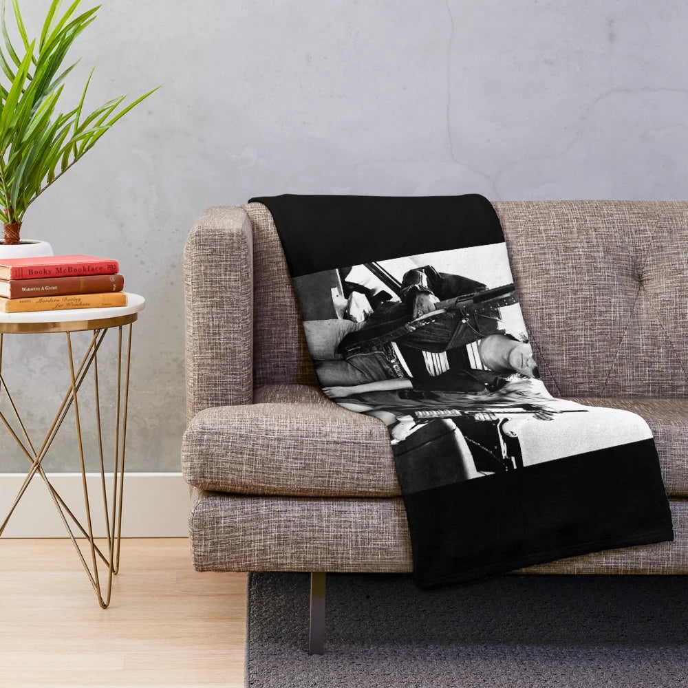 Plush blanket inspired by the Quentin Tarantino film "Natural Born Killers