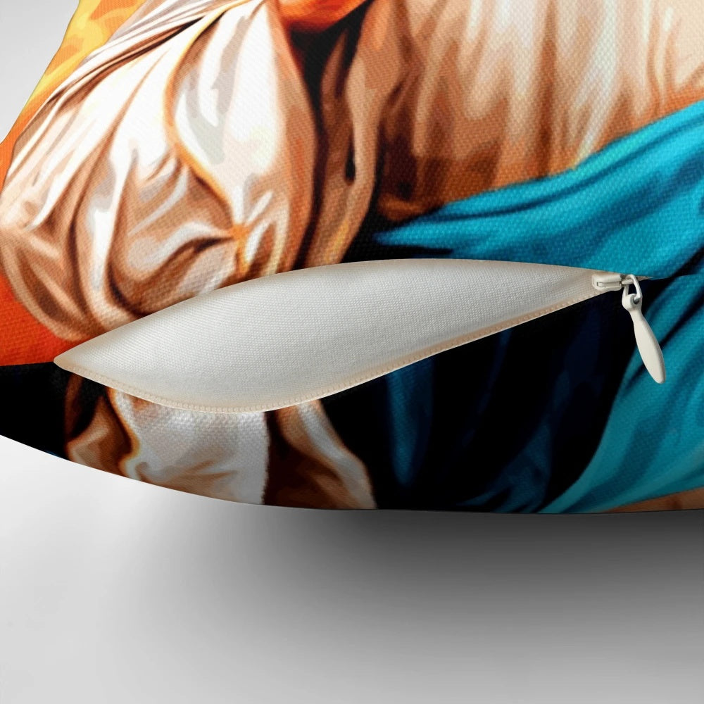 A stylized pillow featuring the character Walter White from the acclaimed TV series Breaking Bad.