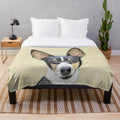 Tricolor Toy Fox Terrier Plush Blanket