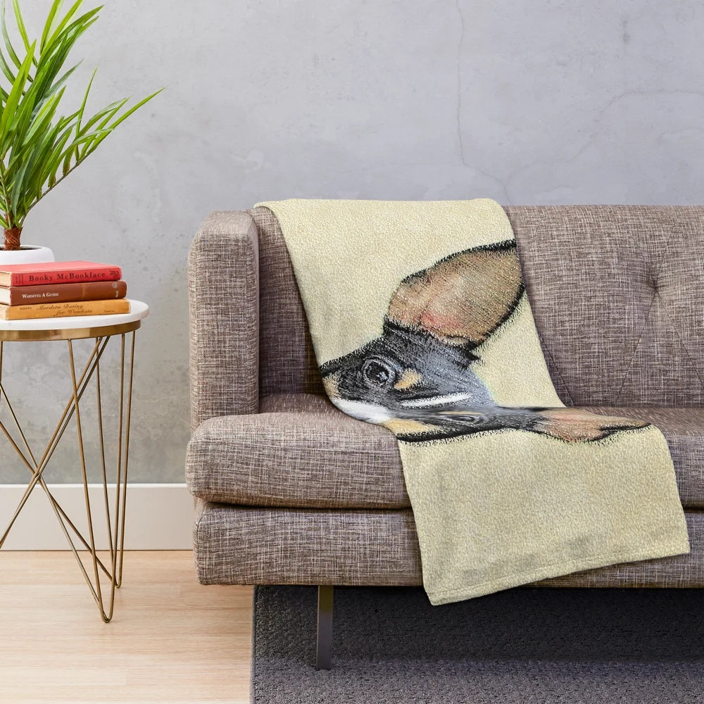 Tricolor Toy Fox Terrier Plush Blanket
