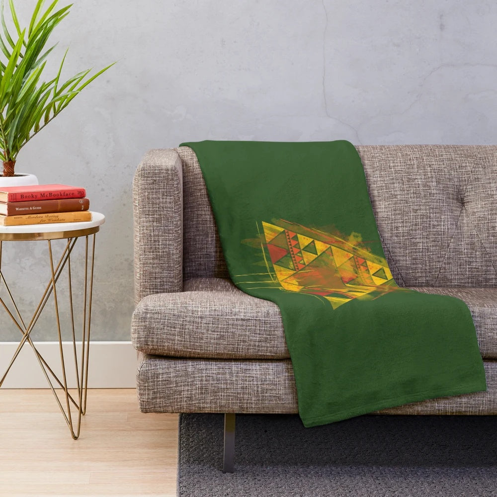 Triforce-Inspired Plush Blanket featuring a geometric design