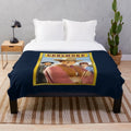 Trigun inspired gunsmoke plush blanket featuring Vash the Stampede