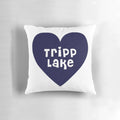 Tripp Lake Heart (Blue) Pillow, perfect for summer camp use