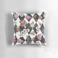 Colorful and trippy Alice in Wonderland-themed pillow with psychedelic designs
