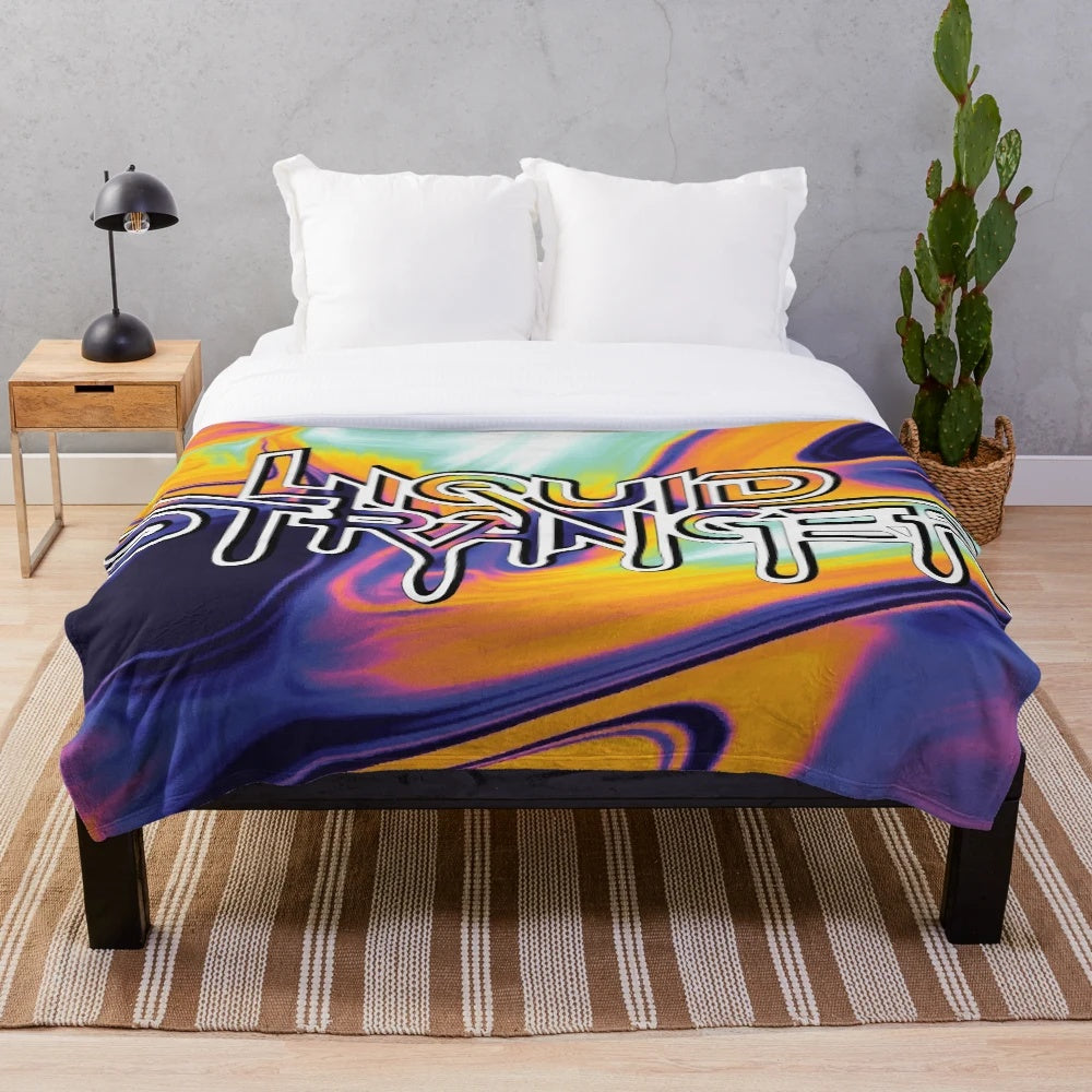 Trippy plush blanket featuring Liquid Stranger inspired design