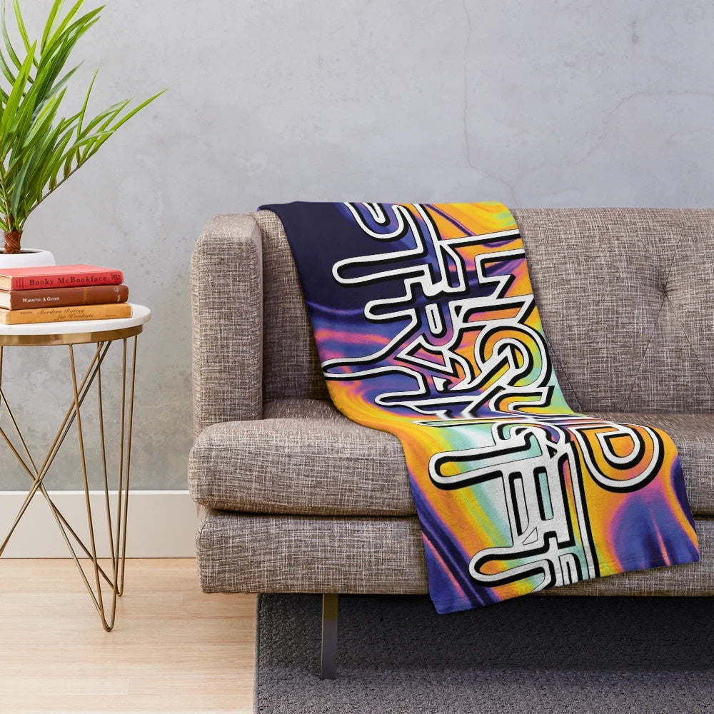 Trippy plush blanket featuring Liquid Stranger inspired design