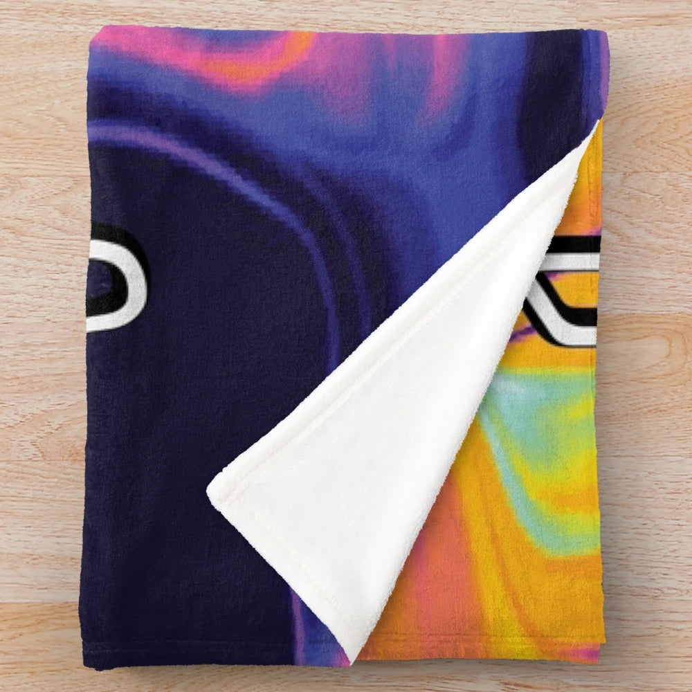 Trippy plush blanket featuring Liquid Stranger inspired design