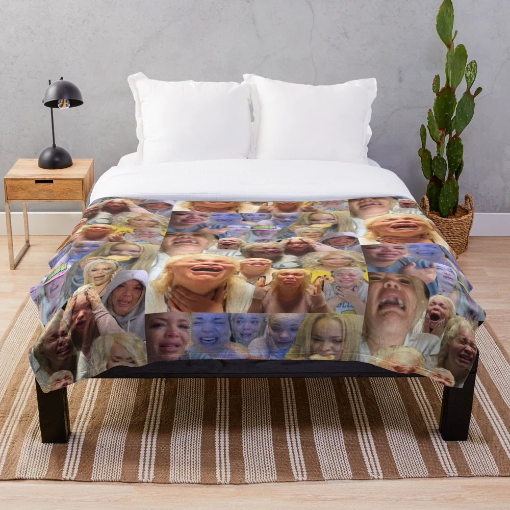 Trisha Paytas Meme Collage Plush Blanket