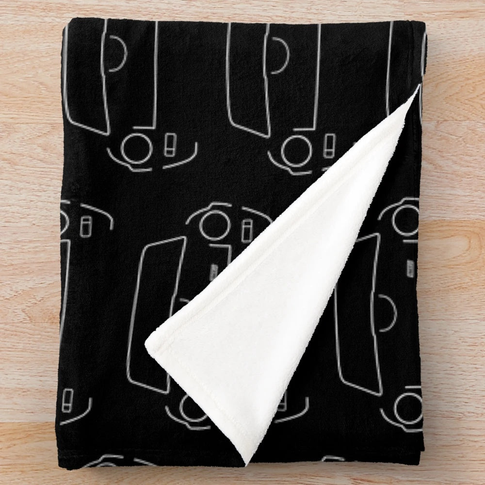 Triumph GT6 Mk3 classic sports car outline graphic on a white plush blanket