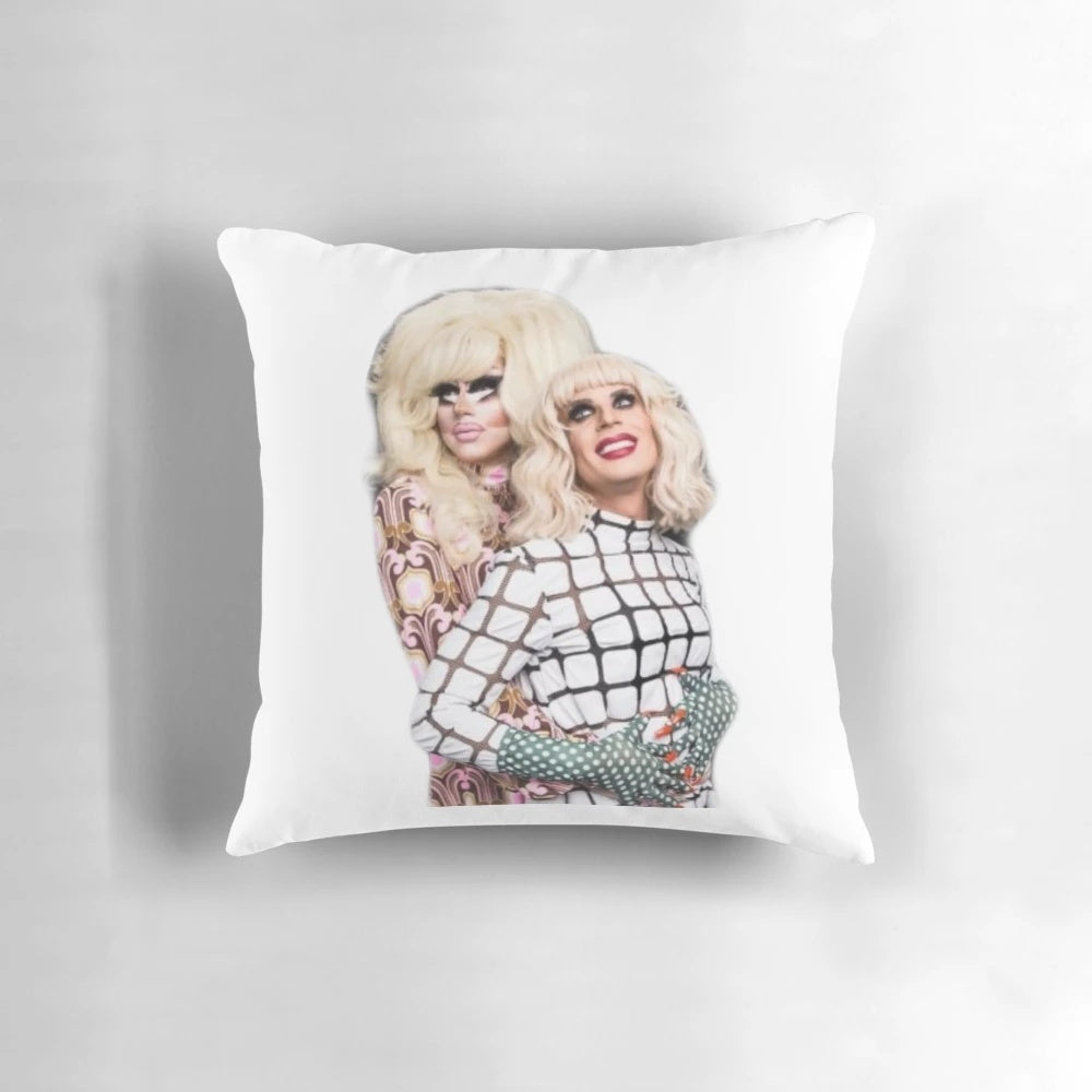 Trixie and Katya Drag Race Couple Pose Pillow