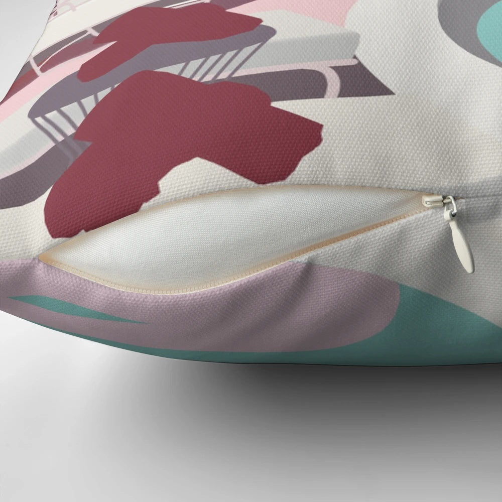 Trixie Motel-inspired minimalist pillow featuring a pink, retro-style design with a touch of Barbie and drag queen aesthetics.