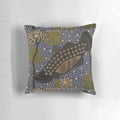 Decorative pillow featuring a vibrant image of a barramundi fish swimming among water lillies, creating a nature-inspired, coastal-themed accent for the home.