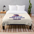 Plush blanket featuring a tropical beach scene from Koh Samui, Thailand