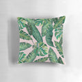 Vibrant tropical monstera leaf and banana leaf pattern decorative throw pillow