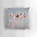 Vibrant flamingo pattern decorative throw pillow for tropical-inspired home decor