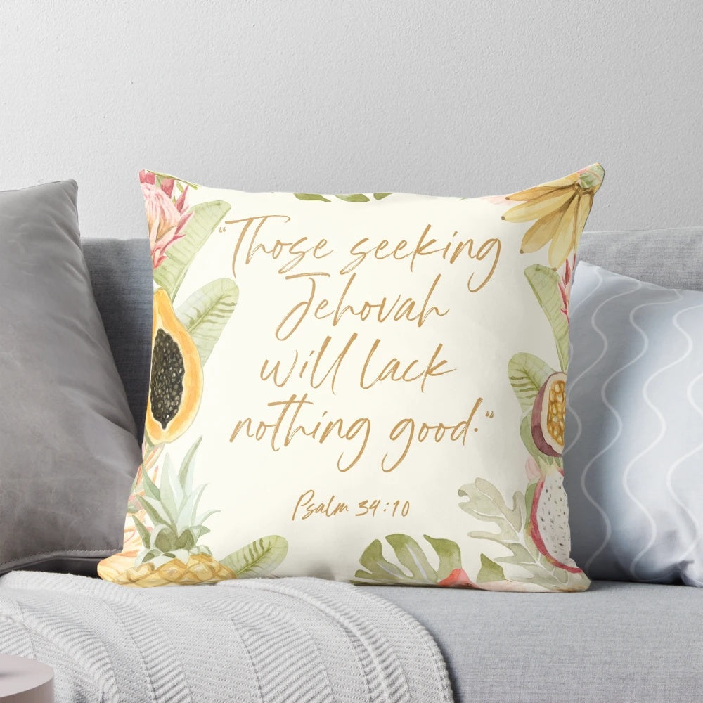 Tropical Fruits JW Pillow featuring the 2022 Yeartext design