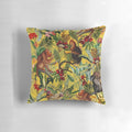 Tropical jungle botanical garden pattern yellow pillow