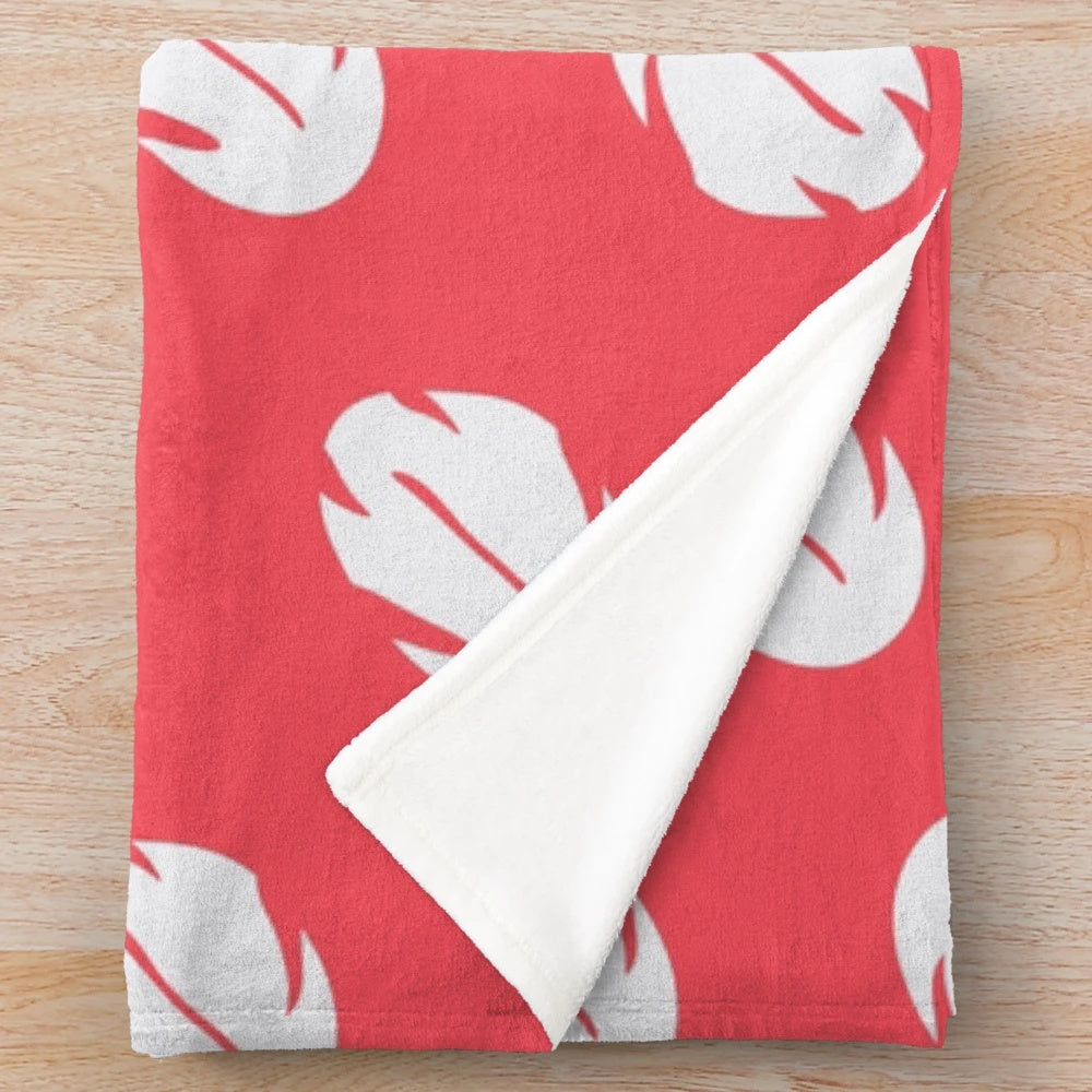 Lilo Hawaiian Dress Inspired Plush Blanket with Tropical Foliage Design